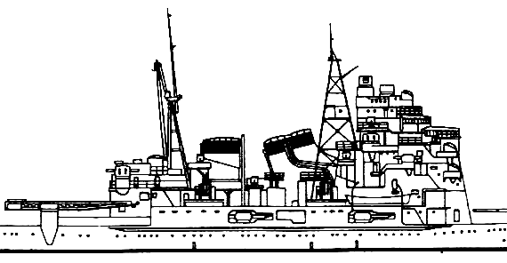 Cruiser IJN Chokai 1941 [Heavy Cruiser] - drawings, dimensions, pictures
